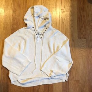 Urban outfitters lace up sweater cream/white L